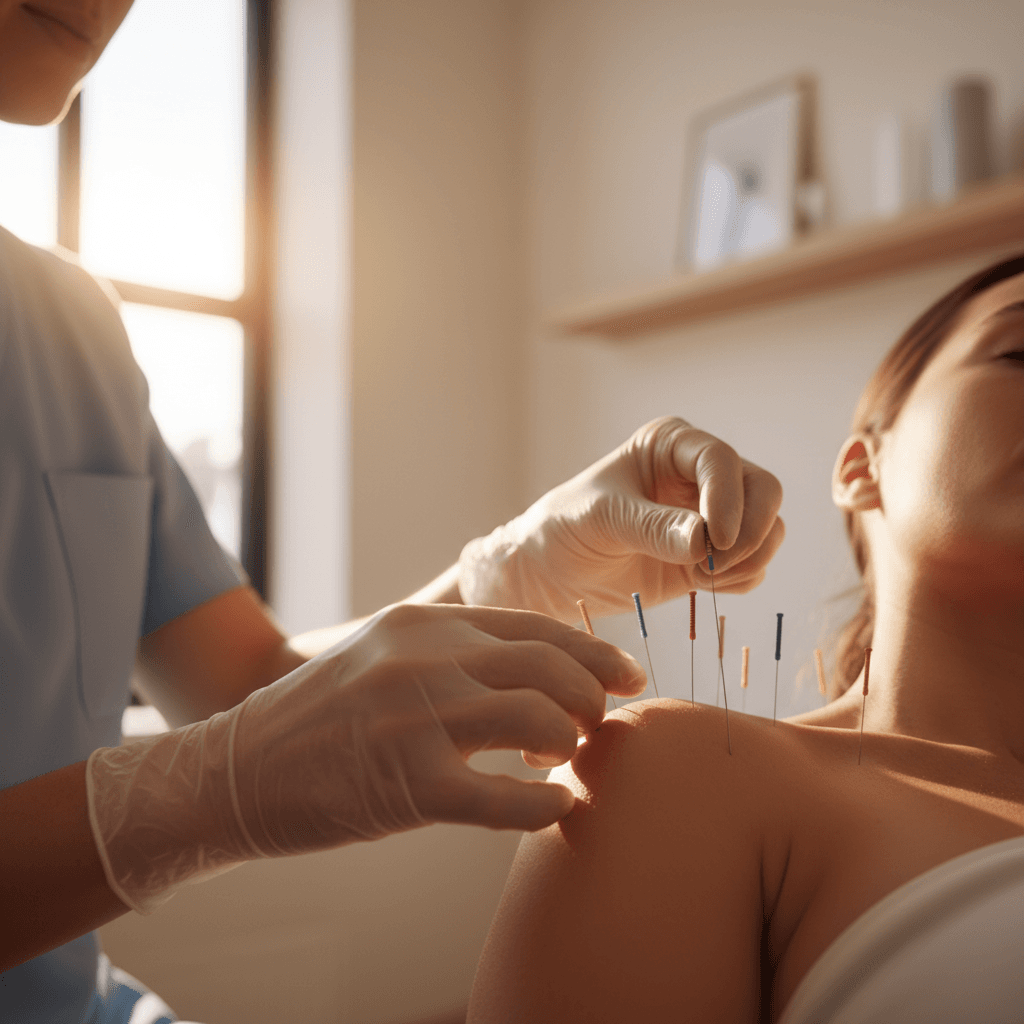 Dr. Anantraj performing specialized acupuncture treatment